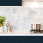 Lot de 2 cr�dences alu l120xh 50cm marbre bleu 99deco