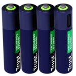 Aaa usb - c rechargeable batteries 4 pieces, port usb - c int�gr�, pas de chargeur n�cessaire de batterie, ...