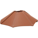 Abat - jour en cuir marron patchwork style r�tro, accessoire d'�clairage pour ampoule.