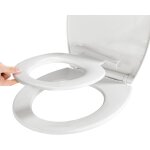 Abattant wc 2 en 1 syros wenko avec rducteur enfant intgr, frein de chute, installation facile, duro ...