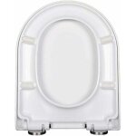 Abattant wc en forme de v et de u avec fermeture douce et facile � nettoyer blanc avec un bouton � lib�ration ...
