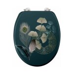 Abattant wc imprim 'ginkoblue' 45cm vert fonc