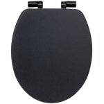 Abattant wc bois avec frein de chute noir 49. 9x37. 5 cm