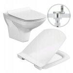 Abattant wc slim pour cersanit carina ? frein de chute, d�clipsable, offert microfibre