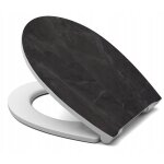 Abattant wc universel imitation pierre ? frein de chute, antibact�rien, ovale