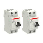 Lot de 2 interrupteurs différentiels à vis raccordement 63a 30ma type a - abb Lot de 2 interrupteurs différentiels à vis raccordement 63a 30ma type a - abb