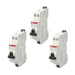 Abb - lot de 3 disjoncteurs automatiques ph + n raccordement rapide 20a - 4, 5ka
