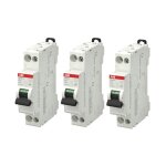 Abb - lot de 3 disjoncteurs ph + n raccordement vis 10a - 4, 5ka - courbe c
