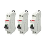 Abb - lot de 3 disjoncteurs ph + n raccordement vis 16a - 4, 5ka - courbe c