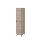 Colonne de salle de bain au sol chne fum avec portes rversibles