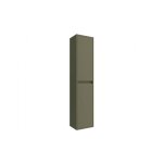 Colonne de salle de bain suspendue 30x140 cm vert satin� avec deux portes - nova