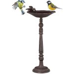 Abreuvoir en fonte sur colonne, d�coration pour jardin, mangeoire avec soucoupe pour oiseau, 40 cm, haut ...