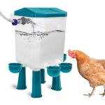 Abreuvoir poules automatique 7 litres avec pieds, 4 bols, flotteur filtr contrl, tuyau en acier inoxydable ...