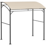 Abri pour barbecue - outsunny - crochets inclus - cadre en m�tal - pour terrasse, jardin, cour - beige ...