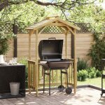Abri pour barbecue marron 133. 5 x 63 x 200 cm pin imprgn