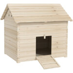 Abri pour canards - maison pour canards - pawhut - toit ouvrant ventilation et porte - rampe - 100 x ...