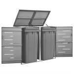 Avimac - abri pour deux poubelles 138x77, 5x112, 5 cm inox