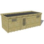 Abri franais - abri de jardin bois trait 27mm, 6, 9x2, 6m, 18m2, plancher