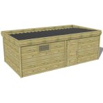 Abri fran�ais - abri de jardin bois trait� 27mm, 7, 3x3, 4m, 25m2