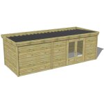 Abri fran�ais - abri de jardin bois trait� 27mm, 7, 4x2, 6m, 20m2