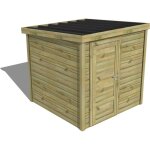 Abri fran�ais - abri de jardin bois trait� 27mm, essentiel, 2, 1x2, 1m, 5m2