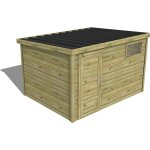 Abri fran�ais - abri de jardin bois trait� 27mm, essentiel, 3, 4x2, 6m, 9m2