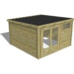 Abri fran�ais - abri de jardin bois trait� 27mm, essentiel, 3, 4x3, 4m, 12m2