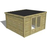 Abri franais - abri de jardin bois trait 27mm, essentiel, 3, 4x3, 4m, 12m2