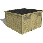 Abri franais - abri de jardin bois trait 27mm, essentiel, 3, 4x3, 4m, 12m2, plancher