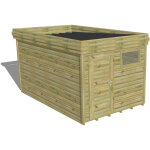 Abri fran�ais - abri de jardin bois pin autoclave 27mm - 2, 64x4, 34m / 11, 5m2 - bac acier - plancher ...