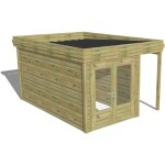 Abri français - abri de jardin bois pin autoclave 27mm - 3, 14x4, 34m / 13, 6m2 - bac acier Abri français - abri de jardin bois pin autoclave 27mm - 3, 14x4, 34m / 13, 6m2 - bac acier