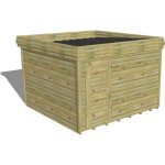 Abri fran�ais - abri de jardin bois pin autoclave 27mm - 3, 44x3, 44m / 11, 8m2 - bac acier - plancher ...