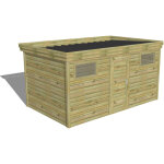 Abri fran�ais - abri de jardin bois pin autoclave 27mm - 4, 34x2, 64m / 11, 5m2 - bac acier