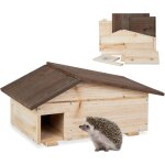 Abri pour hrisson avec fond, 2 parties, quartier d'hiver, h x l x p : 24 x 46 x 33, 5 cm, nature - relaxdays ...