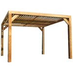 Habrita - pergola thermauvent - bois thermochauff - ventelles mobiles - 3, 41 x 3, 13 m
