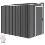 Abri de jardin 2, 81 m� avec fondation, abri � outils ext�rieur adoss� en acier galvanis�, 154x206, 5x181cm, ...