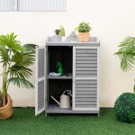 Abri de jardin avec 2 portes magn�tiques �tag�re et plateau en m�tal plaqu� cabane de rangement en bois ...