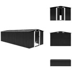 Abri de jardin 257x580x181 cm mtal anthracite - abri de jardin - abri mtallique - abri de rangement ...
