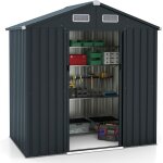 Relax4life - abri de jardin en acier galvanis 3. 25m avec portes coulissantes et fentres, cabanon ...
