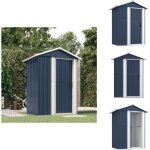 Abri de jardin anthracite 126x97, 5x177 cm acier galvanis - abri de jardin - abri extrieur - rangement ...