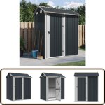 Abri de jardin anthracite 192x152, 5x237 cm acier galvanis - abri de jardin - abri mtallique - rangement ...
