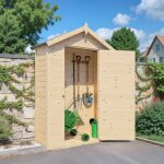 Abri de jardin bois bertilo cabin 14mm avec plancher 0, 76m� naturel