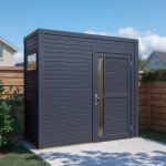 Abri de jardin bois bertilo cubus 1 19mm avec plancher 2, 55m� anthracite