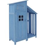 Liberté - abri de jardin en bois - 124x46x174cm - 2 étagères - 8 pieds en bois massif - bleu Liberté - abri de jardin en bois - 124x46x174cm - 2 étagères - 8 pieds en bois massif - bleu