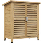 Abri de jardin en bois, 2 portes, en sapin massif, id�al pour ranger vos outils et votre garage, dimensions ...