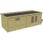 Abri fran�ais - abri de jardin bois trait� 27mm, 7, 3x2, 6m, 19m2, plancher