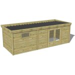 Abri franais - abri de jardin bois trait 27mm, 7, 4x2, 6m, 20m2