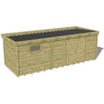 Abri de jardin bois trait 27mm, 7, 4x2, 6m, 20m2, plancher