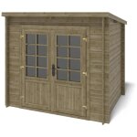Altanka - abri de jardin en bois - 5m2 - 2, 50x2m - traité - ep. 28mm - couleur: vert Altanka - abri de jardin en bois - 5m2 - 2, 50x2m - traité - ep. 28mm - couleur: vert