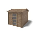 Abri de jardin en bois - 7, 50m2 - 2, 50x3m - traité - ep. 28mm - couleur: marron Abri de jardin en bois - 7, 50m2 - 2, 50x3m - traité - ep. 28mm - couleur: marron